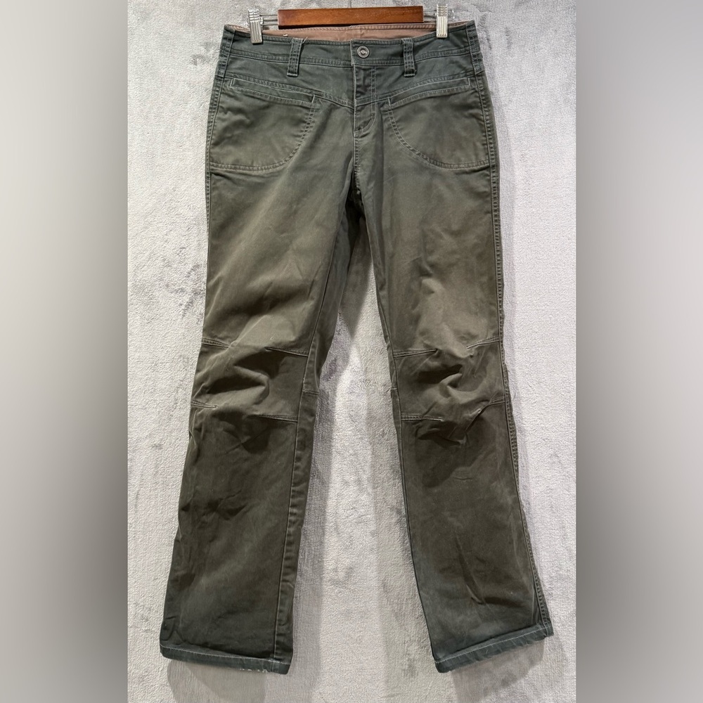 Kuhl Dulce Hiking Olive Canvas Pants Women's Size 8 Regular Outdoor Camping